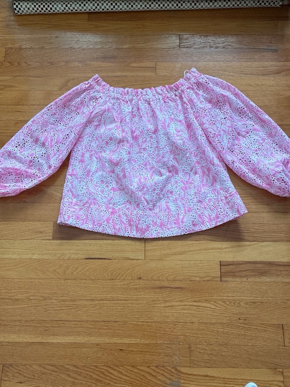 Lilly Pulitzer Pink Eyelet Off-Shoulder Blouse